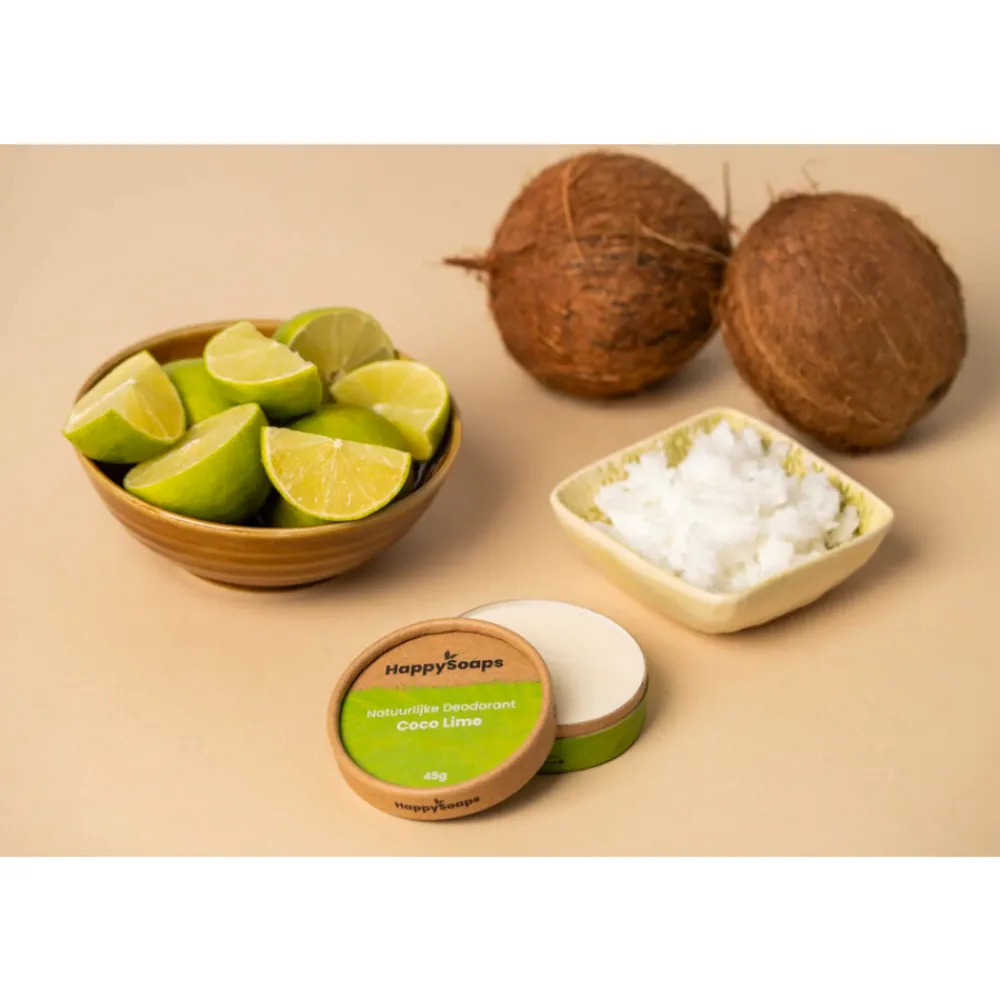Deodorant<HappySoaps Natuurlijke Deodorant Kokos En Limoen 50 gr