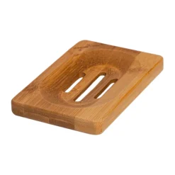 Bad & Douche<HappySoaps Zeep Houder van Bamboe van Bamboe voor Twee Zeep Bars 40 gr