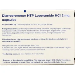 Diareeremmer 2 mg HTP Loperamide HCl 2 mg 20 capsules^Healthypharm Hot