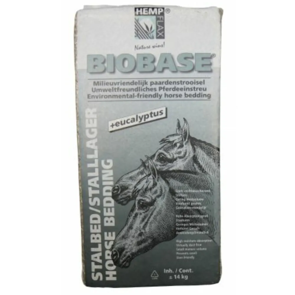 Paard<Hempflax Paardenstrooisel Biobase 14 kg