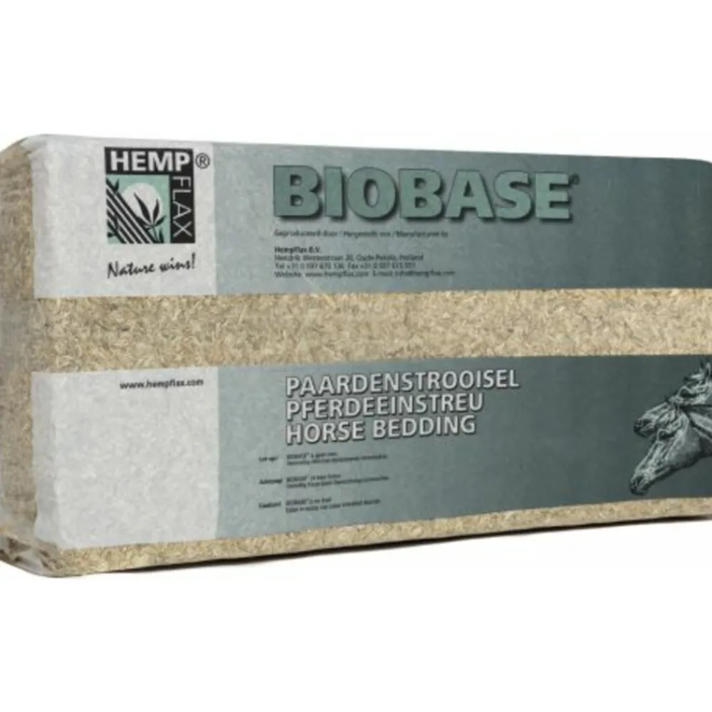 Paard<Hempflax Paardenstrooisel Biobase 14 kg