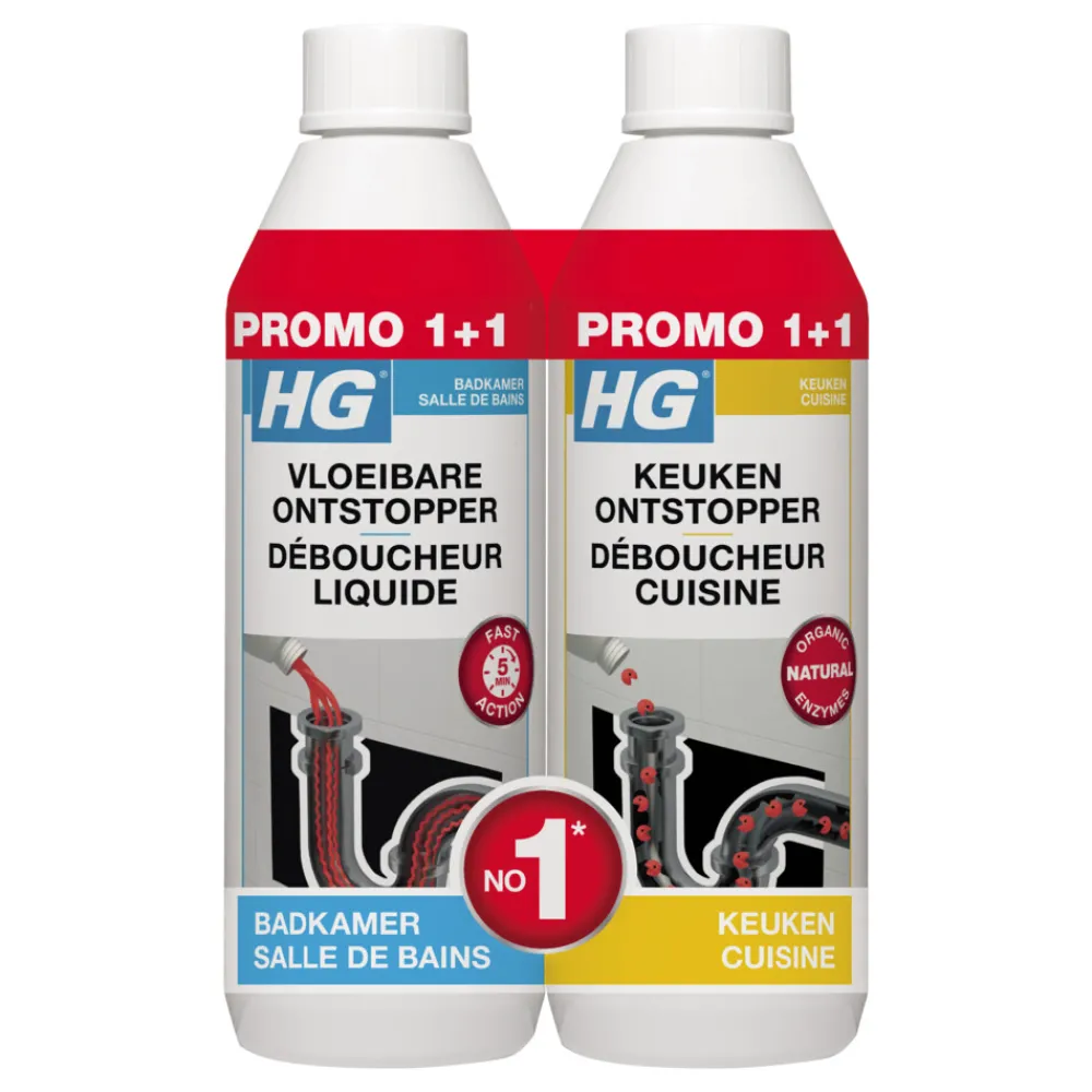 Vloeibare Ontstopper & Keukenontstopper Promopack 2 x 500 ml^HG Sale