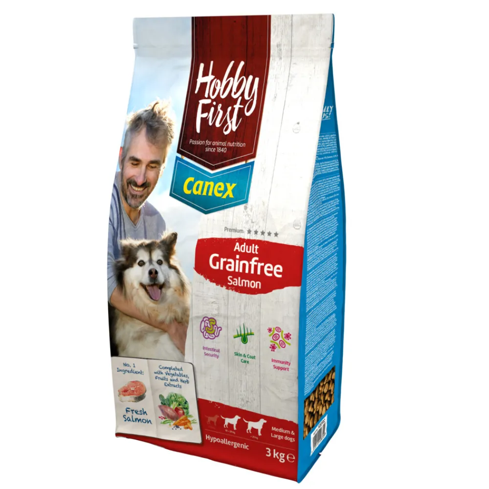 Hondenvoer<HobbyFirst Canex Adult Hondenvoer Salmon Grainfree 3 kg