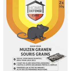 Ongediertebestrijding<Home Defense Muizen Granen Alfachloralose Kant-en-Klare Lokdoos Magik Grain 2 stuks