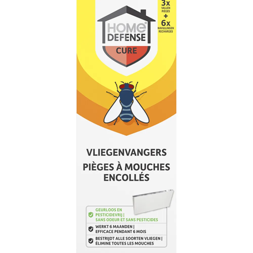 Ongediertebestrijding<Home Defense Vliegenvangers 3 Vallen en 6 Navullingen 1 set