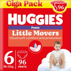 Luiers<Huggies Little Movers Luierbroekjes Maat 6 (15 - 25 kg) 96 stuks