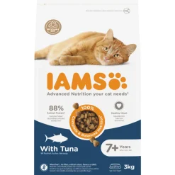 Kattenvoer<IAMS Cat Senior 7+ Kattenvoer Tuna 3 kg