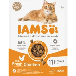 Cat senior 11+ Kattenvoer Chicken 800 gr^IAMS Hot