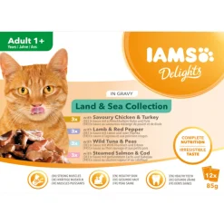 Kattenvoer<IAMS Delights Land - Sea 12 x 85 gr