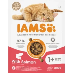 Kattenvoer<IAMS Kat Adult Zalm 800 gr