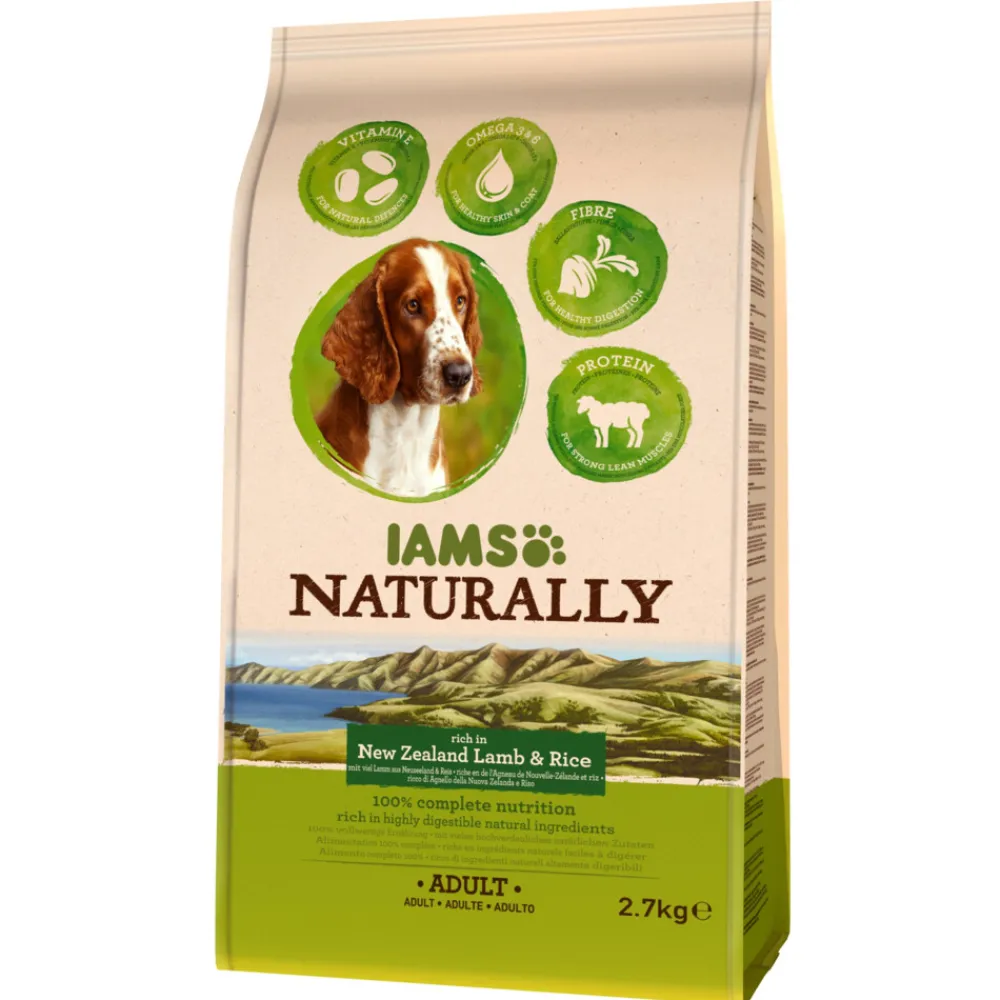 Hondenvoer<IAMS Naturally Dog Adult New Sealand Lam & Rijst 2,7 kg