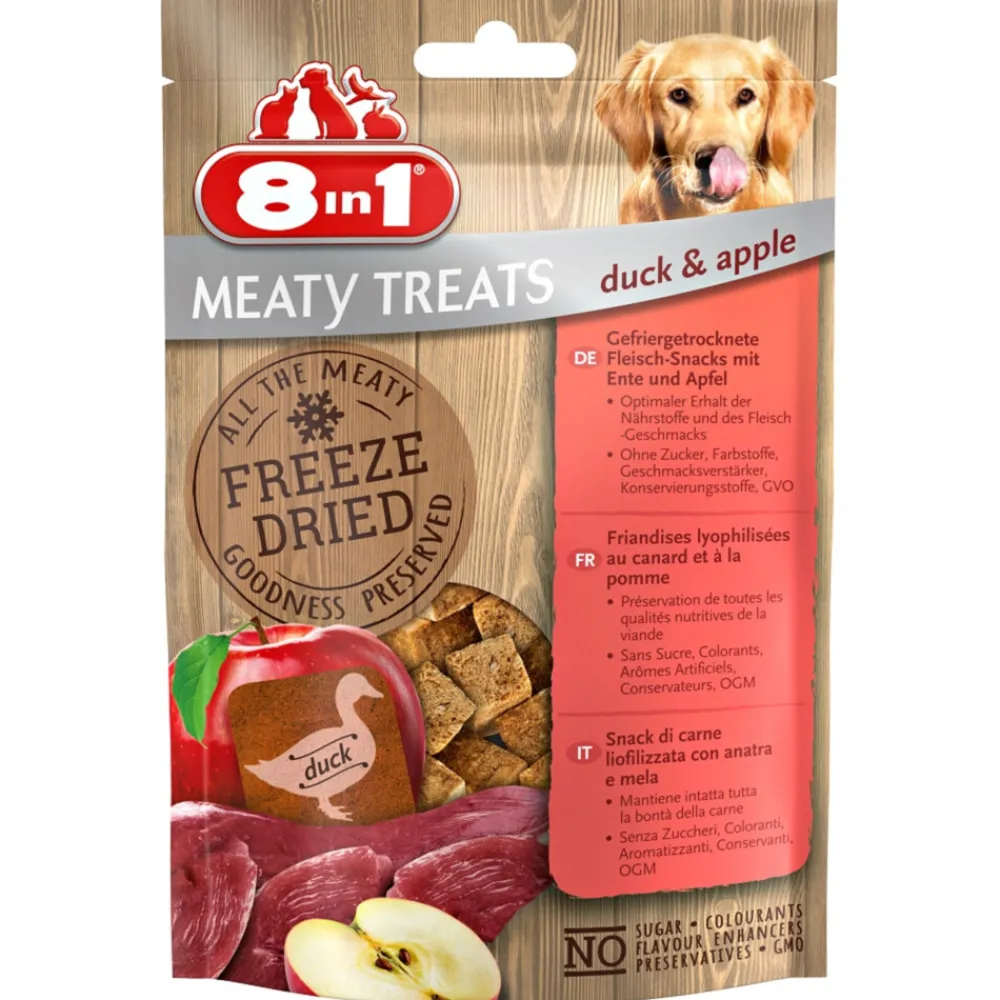 Snacks<8in1 Meaty Treats Eend en Appel 50 gr