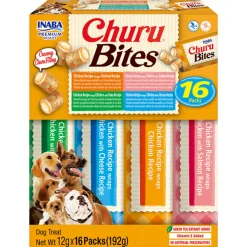 Churu Bites Hondensnack Multipack Chicken & Salmon & Tuna & Cheese 16 x 12 gr^Inaba Best