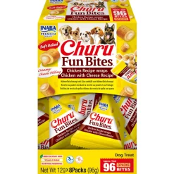 Snacks<Inaba Churu Fun Bites Wraps Hondensnack Multipack Chicken & Cheese 8 x 12 gr