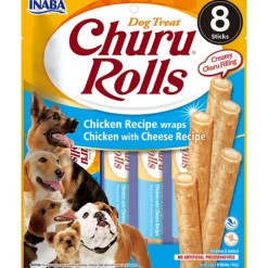 Churu Hondensnacks Rolls Chicken & Cheese Wraps 8 x 20 gr^Inaba Best