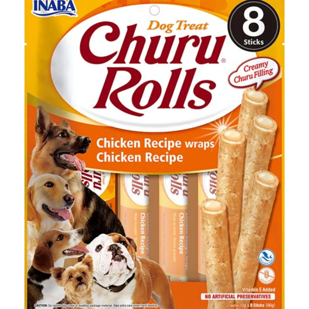 Snacks<Inaba Churu Hondensnacks Rolls Chicken Wraps 8 x 20 gr