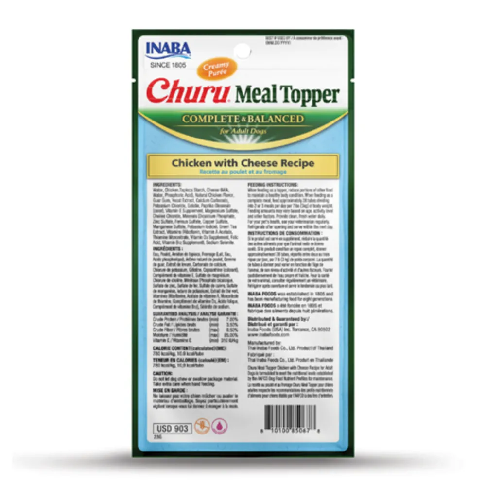 Churu Meal Topper Hondenvoer Chicken & Cheese 4 x 14 gr^Inaba