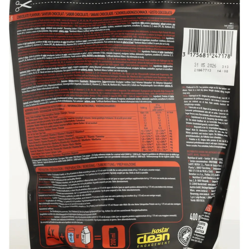 High Protein 90 Chocolade 400 gr^Isostar New