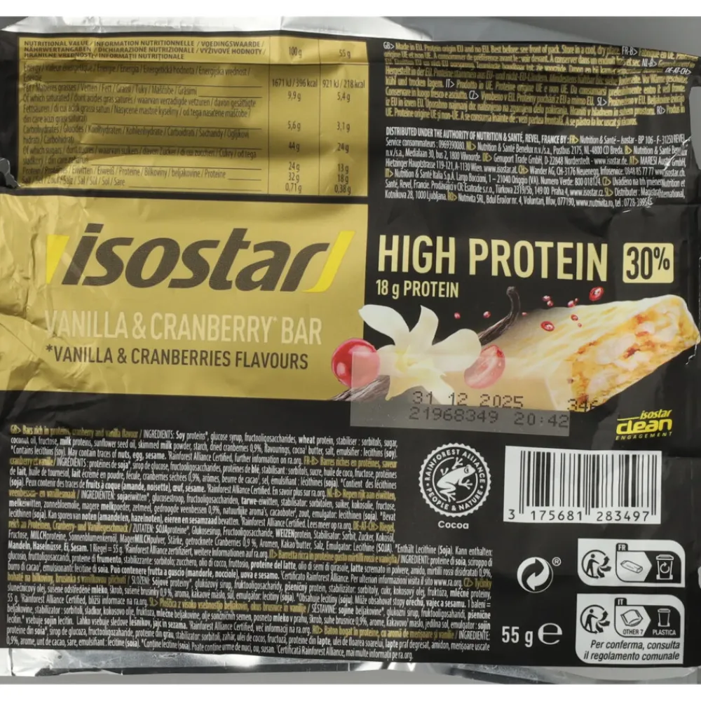 High Protein 30 Vanilla Cranberry 55 gr^Isostar Hot