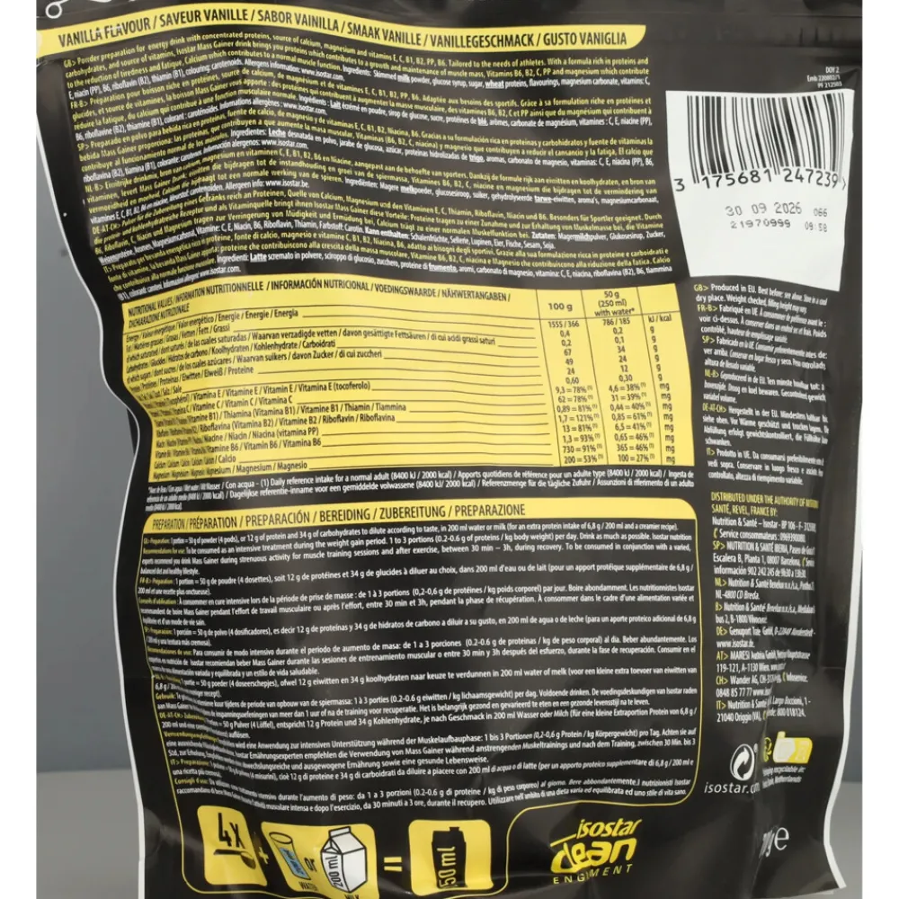 Mass Gainer Vanille 700 gr^Isostar Outlet