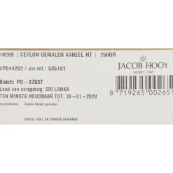 Kaneel Ceylon Gemalen 250 gr^Jacob Hooy Outlet