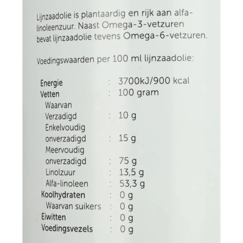 Olie & Azijn<Jacob Hooy Lijnzaadolie 1 liter