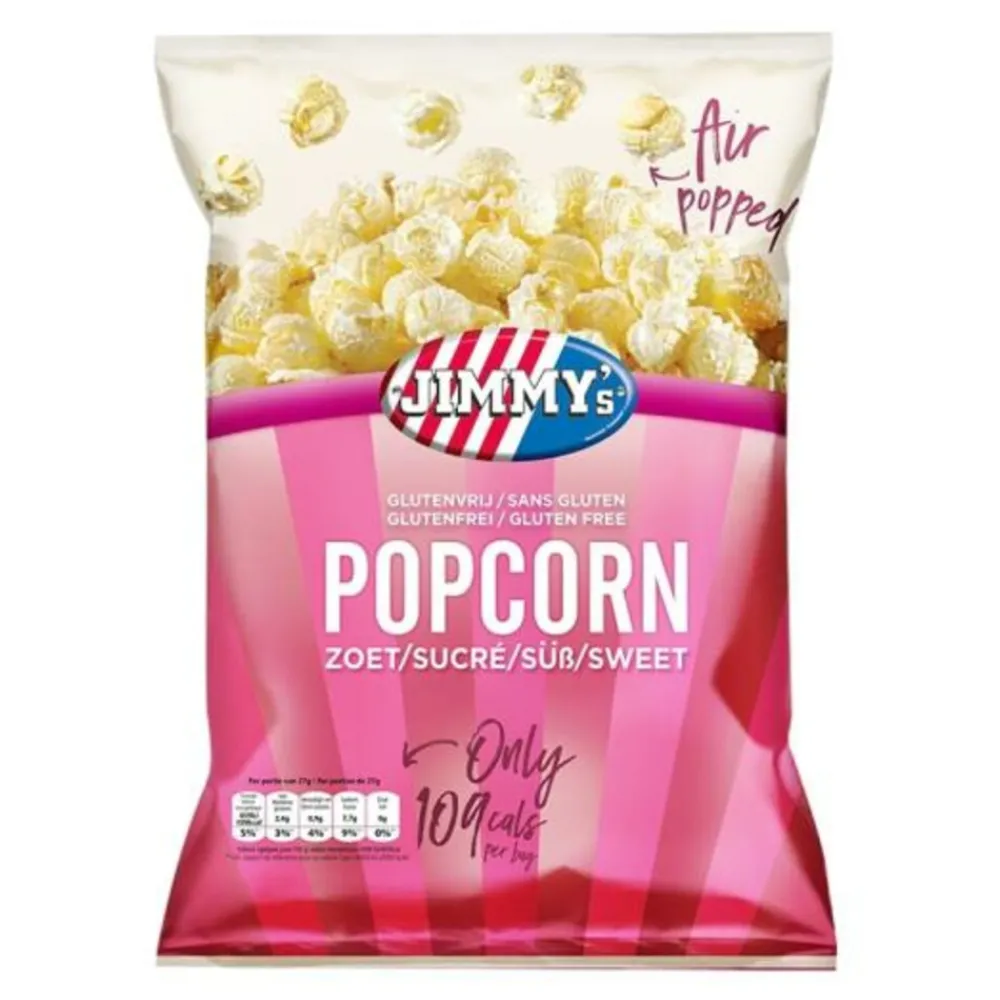 Jimmy's Popcorn Minibag Zoet 21 x 27 gr^Jimmys Popcorn Best