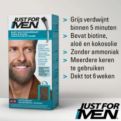 Best Snor en Baard Middenbruin M35 1 set Haarkleuring