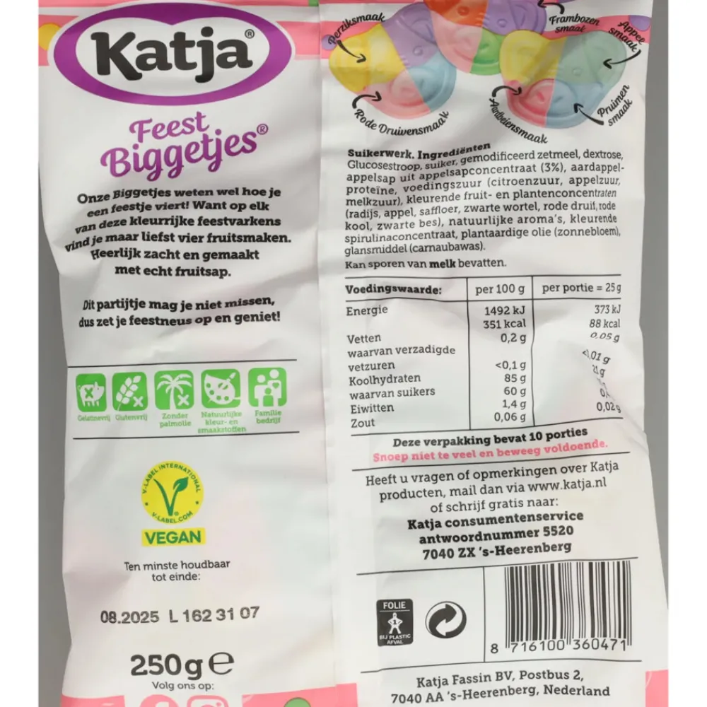 Snoep<Katja Feest Biggetjes 250 gr