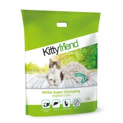 Clearance Kattenbakvulling Vegetal White Super Clumping Litter 15 liter Kattenbakvulling