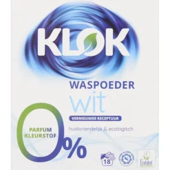 Waspoeder Eco Wit 18 Wasbeurten 1,17 kg^Klok Best