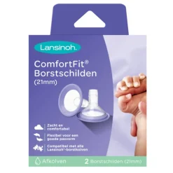 Borstvoeding<Lansinoh ComfortFit Borstschilden 21 mm 2 stuks