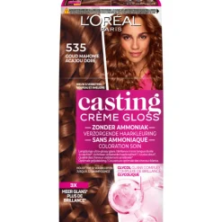 Haarkleuring<LOréal L'Oréal Casting Crème Gloss Semi-Permanente Haarkleuring 535 Licht Goud Mahoniebruin