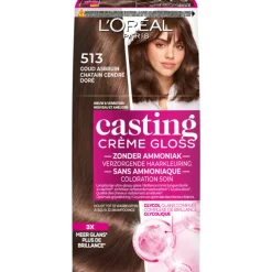 L'Oréal Casting Crème Gloss Semi-Permanente Haarkleuring 513 Goud Asbruin^LOréal Hot