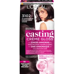 Haarkleuring<LOréal L'Oréal Casting Crème Gloss Semi-Permanente Haarkleuring 3102 Donker Parelmoer Asbruin