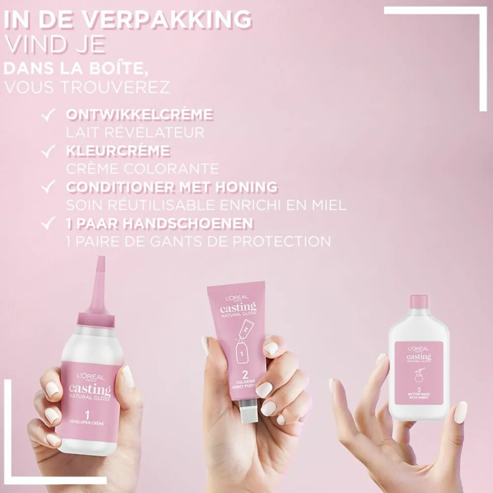 L'Oréal Casting Natural Gloss Semi-Permanente Haarkleuring 623 Nougat Donkerblond^LOréal Clearance