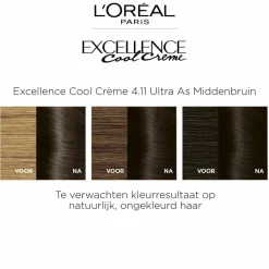 L'Oréal Excellence Cool Crème Permanente Crèmekleuring 4.11 - Ultra As Middenbruin^LOréal Hot