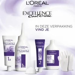 Haarkleuring<LOréal L'Oréal Excellence Cool Crème Permanente Crèmekleuring 6.11 - Ultra As Donkerblond
