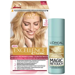 L'Oréal Excellence Creme 9 Zeer Licht Blond + Magic Retouch Uitgroeispray Blond 75 ml Pakket^LOréal New