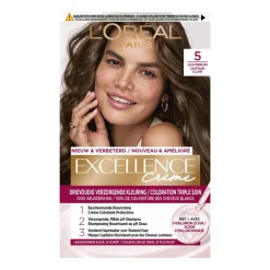 New L'Oréal Excellence Crème Permanente Crèmekleuring 5 Lichtbruin Haarkleuring