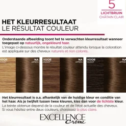 New L'Oréal Excellence Crème Permanente Crèmekleuring 5 Lichtbruin Haarkleuring