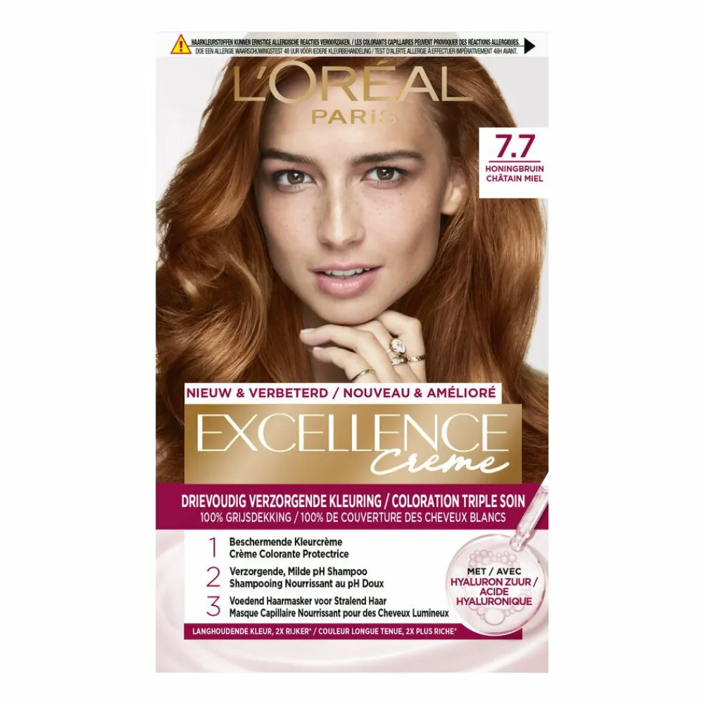 L'Oréal Excellence Crème Permanente Crèmekleuring 7.7 Honingbruin^LOréal Best