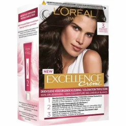 Haarkleuring<LOréal L'Oréal Excellence Crème Permanente Crèmekleuring 3 Donkerbruin