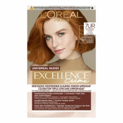 Haarkleuring<LOréal L'Oréal Excellence Crème Universal Nudes Permanente Haarkleuring 7UR Universeel Koper
