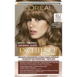 L'Oréal Excellence Crème Universal Nudes Permanente Haarkleuring 6U Universeel Donkerblond^LOréal Sale