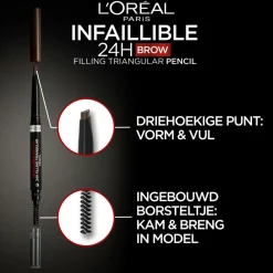 Wenkbrauwpotlood<LOréal L'Oréal 24H Brow Filling Triangular Pencil 5.0 Light Brunette 1 ml