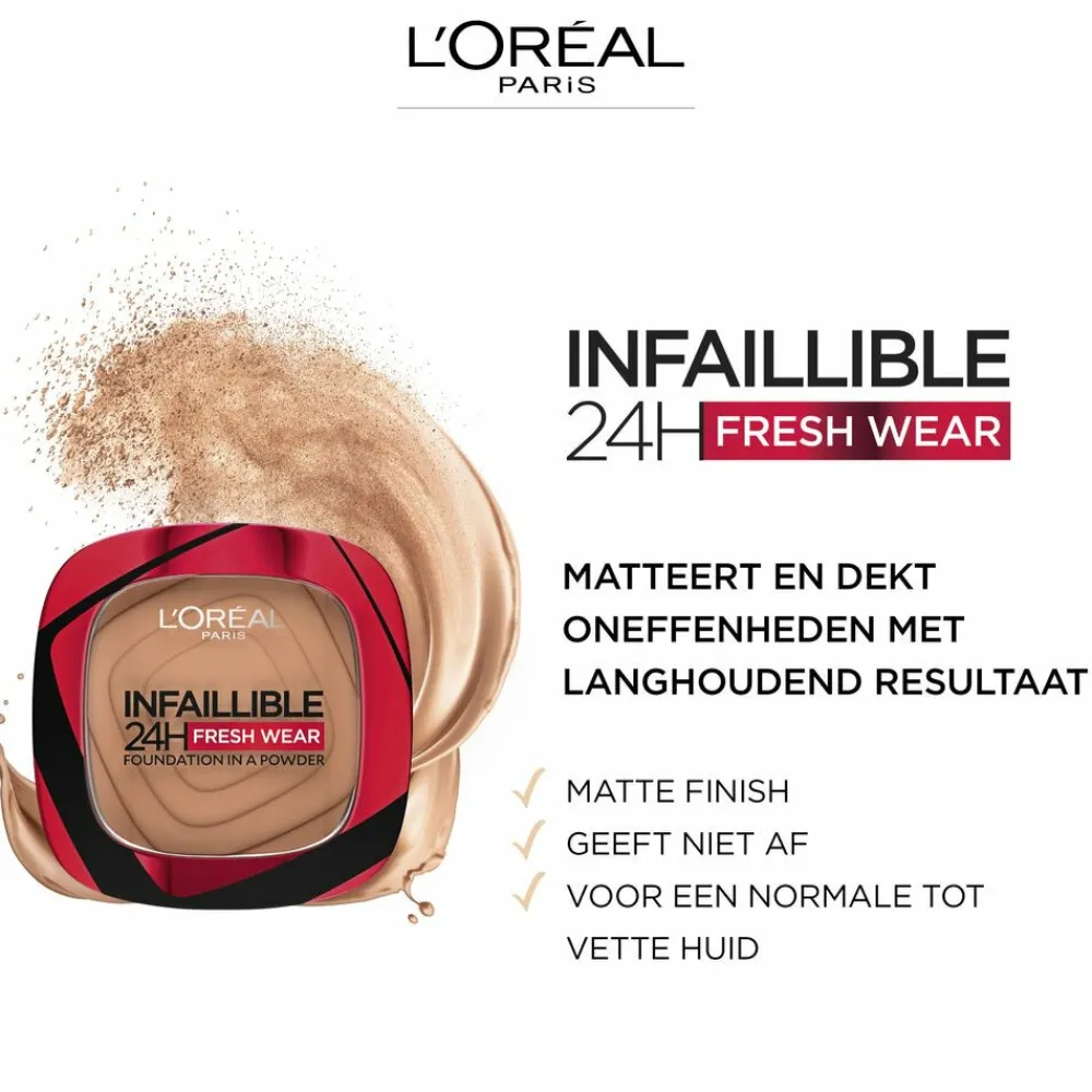 Outlet L'Oréal Infaillible 24H Fresh Wear Foundation Poeder 20 Ivory 8 gr Foundation