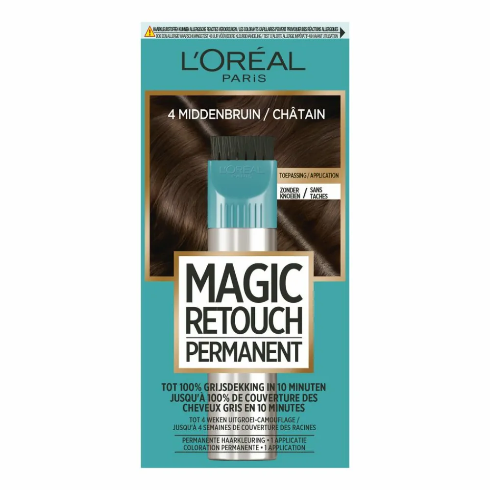 Haarkleuring<LOréal L'Oréal Magic Retouch Permanent 4 Middenbruin 95 gr