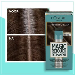 Haarkleuring<LOréal L'Oréal Magic Retouch Permanent 4 Middenbruin 95 gr