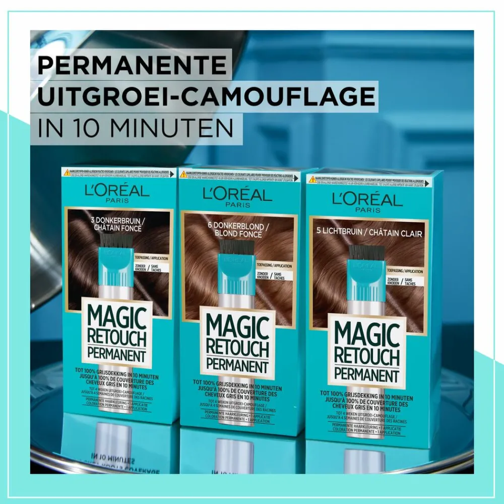 Haarkleuring<LOréal L'Oréal Magic Retouch Permanent 4 Middenbruin 95 gr